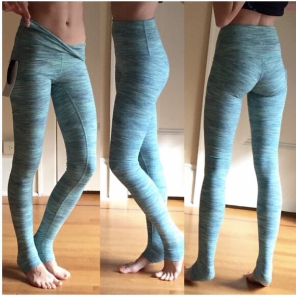 NWT Lululemon Wunder Under Space Dye Stripe Alberta Blue Luon Leggings Tight - Picture 1 of 8